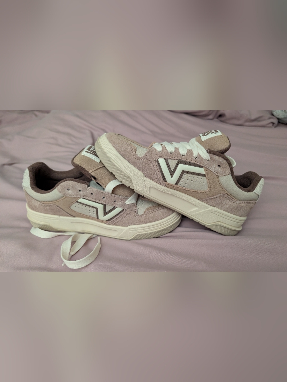 Vans Women's Suede Sneakers in Dusty Mauve and White
